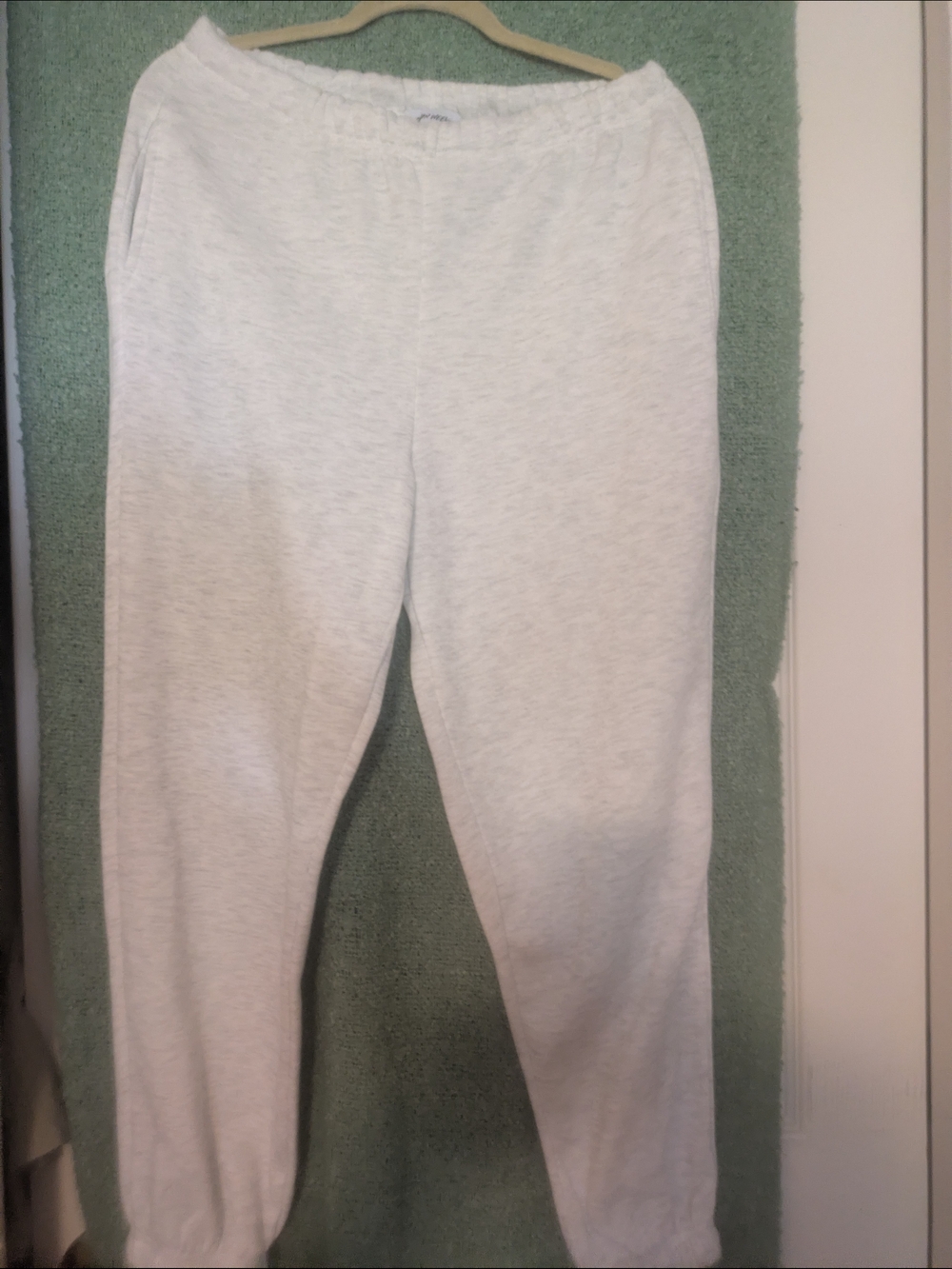 Urban Outfitters Heather Light Gray Elastic-Waist Joggers